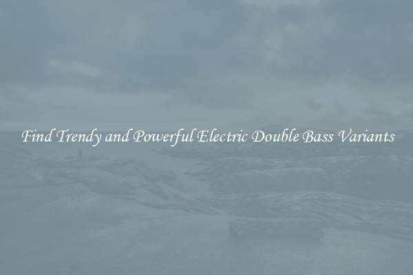 Find Trendy and Powerful Electric Double Bass Variants