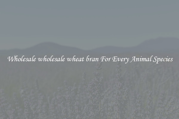 Wholesale wholesale wheat bran For Every Animal Species