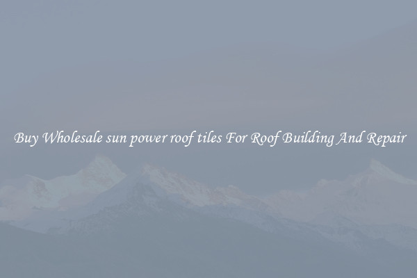Buy Wholesale sun power roof tiles For Roof Building And Repair