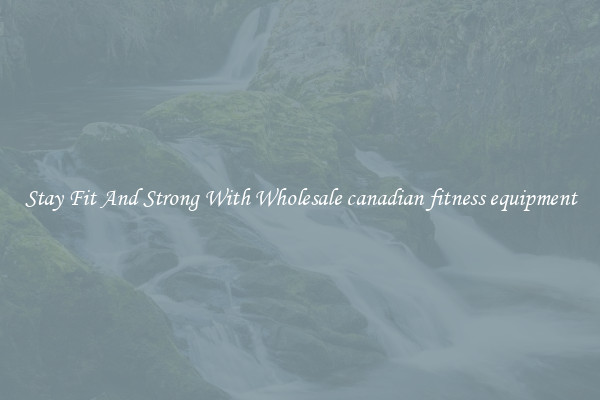 Stay Fit And Strong With Wholesale canadian fitness equipment