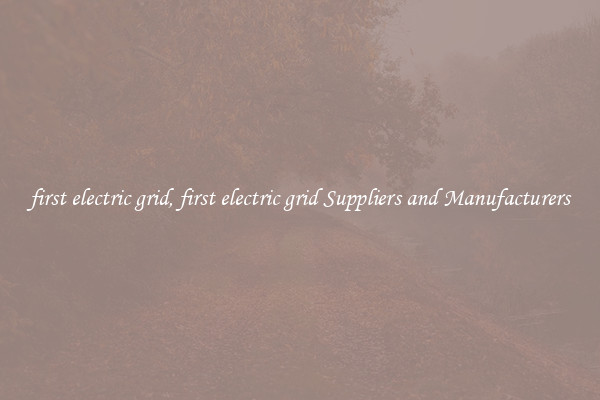 first electric grid, first electric grid Suppliers and Manufacturers