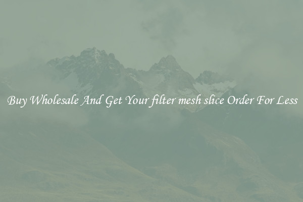 Buy Wholesale And Get Your filter mesh slice Order For Less