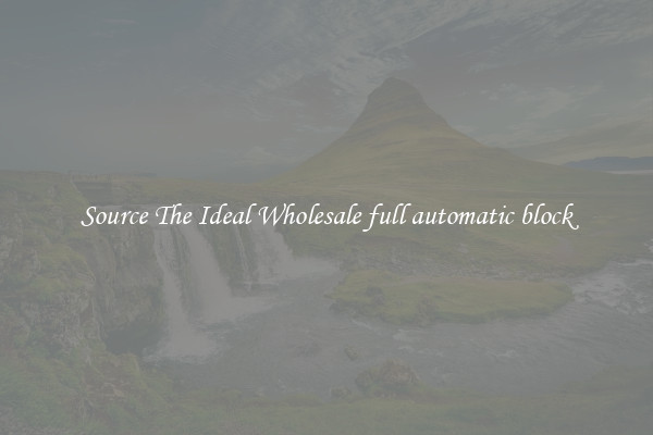 Source The Ideal Wholesale full automatic block