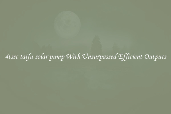 4tssc taifu solar pump With Unsurpassed Efficient Outputs
