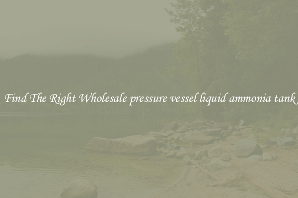 Find The Right Wholesale pressure vessel liquid ammonia tank