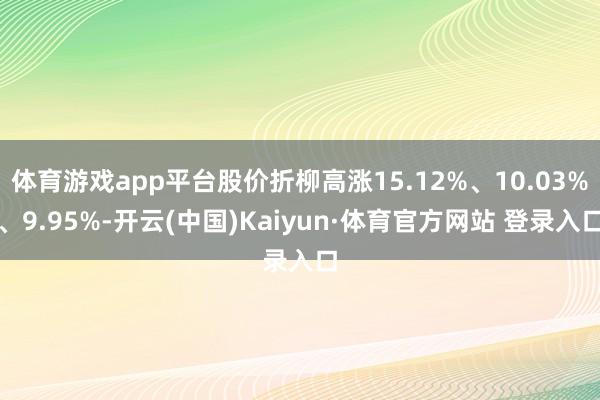 体育游戏app平台股价折柳高涨15.12%、10.03%、9.95%-开云(中国)Kaiyun·体育官方网站 登录入口