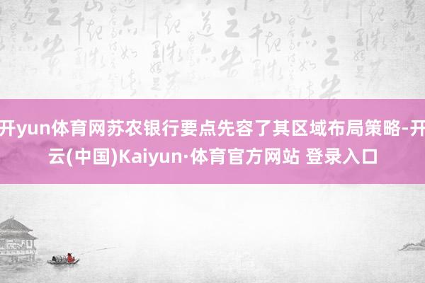 开yun体育网苏农银行要点先容了其区域布局策略-开云(中国)Kaiyun·体育官方网站 登录入口