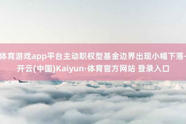 体育游戏app平台主动职权型基金边界出现小幅下落-开云(中国)Kaiyun·体育官方网站 登录入口