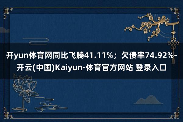 开yun体育网同比飞腾41.11%；欠债率74.92%-开云(中国)Kaiyun·体育官方网站 登录入口