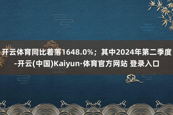 开云体育同比着落1648.0%；其中2024年第二季度-开云(中国)Kaiyun·体育官方网站 登录入口