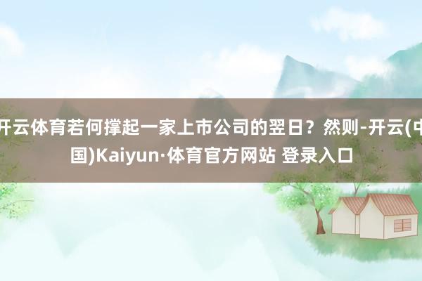 开云体育若何撑起一家上市公司的翌日？然则-开云(中国)Kaiyun·体育官方网站 登录入口
