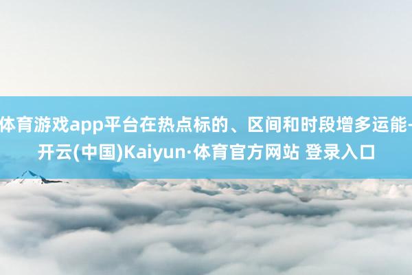 体育游戏app平台在热点标的、区间和时段增多运能-开云(中国)Kaiyun·体育官方网站 登录入口